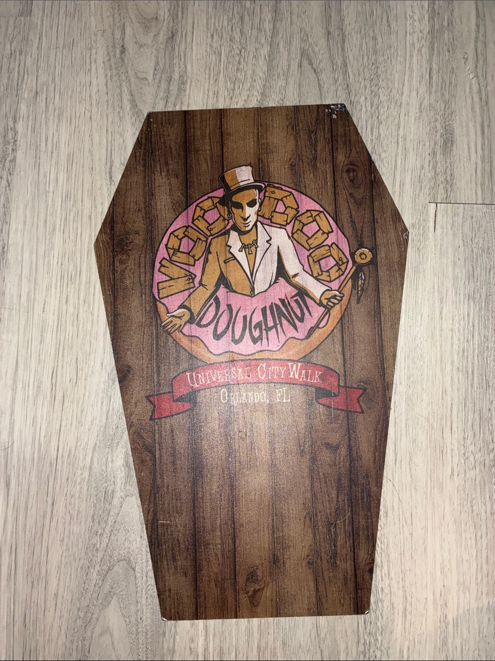 Voodoo doughnut Orlando Pink & Brown Wood Doughnut Wall Plaque